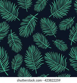 Tropical trendy seamless pattern with exotic leaves