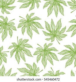 Tropical trendy seamless pattern with exotic leaves.