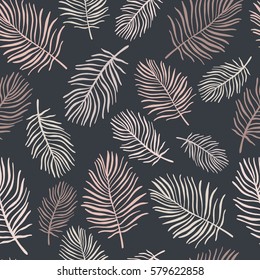 Tropical trendy seamless pattern with exotic leaves