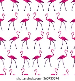 Tropical trendy seamless pattern with flamingos.