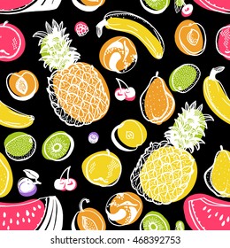tropical tropic pattern vector fruit seamless pop art print