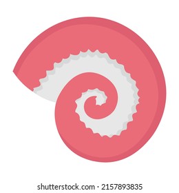 Tropical underwater shell. Doodle flat clipart. All objects are repainted.