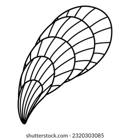 Tropical underwater shell. Doodle simple clipart. All objects are repainted.