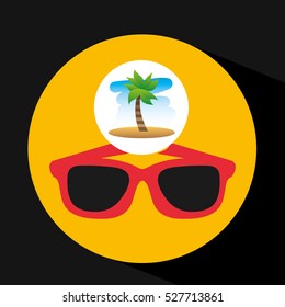 tropical vacation beach sunglasses accesorie vector illustration eps 10