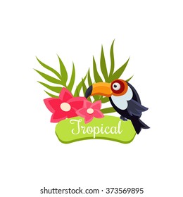 Tropical Vacation. Bright Vector IllustartionSummer Vacation. Bright Vector Illustartion