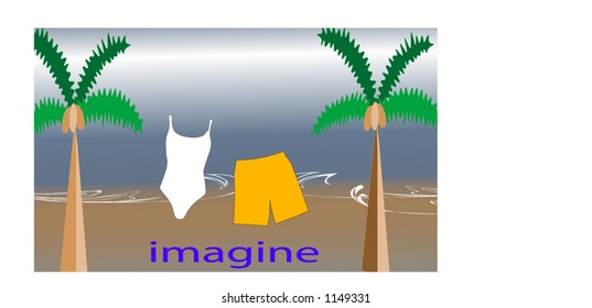 tropical vacation illustration series