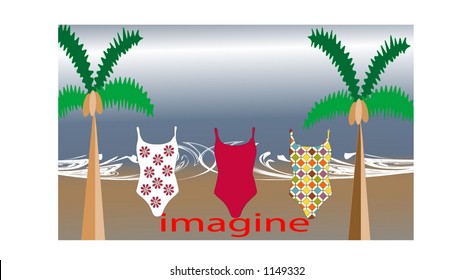 tropical vacation illustration series