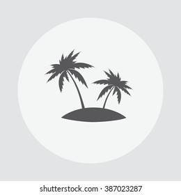 Tropical vacation. Palm isolated background. Palm icon. Palm vector illustration. Tropical island. Concept leisure travel tourism. Hawaii island illustration.