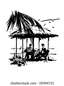 Tropical Vacation - Retro Clip Art