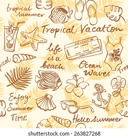 Tropical vacation seamless background