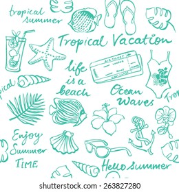 Tropical vacation seamless background