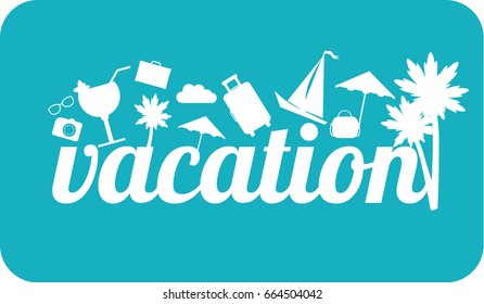 Tropical vacation trip set. Flat style vector illustration