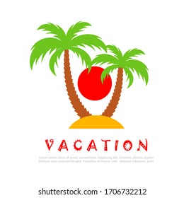 Tropical vacation vector icon isolated on white background