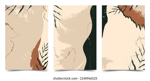 Tropical vector abstract organic shapes background template. Modern trendy backgrounds.