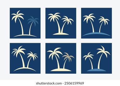 Tropical vector artwork featuring a palm tree silhouette, ideal for summer-themed designs. Perfect for beach, nature, and travel illustrations, bringing a touch of paradise to your projects.