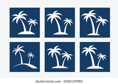 Tropical vector artwork featuring a palm tree silhouette, ideal for summer-themed designs. Perfect for beach, nature, and travel illustrations, bringing a touch of paradise to your projects.