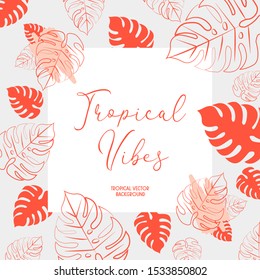 tropical vector background. Tropical frame