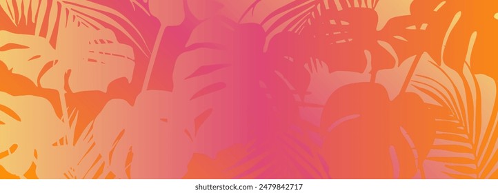 Tropical vector background with monstera leaves. Botanical illustration for decor, wallpaper, covers.