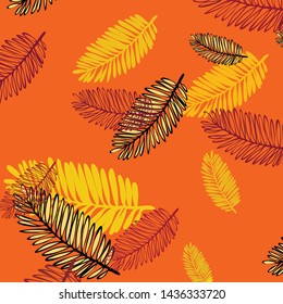 Tropical vector background for postcard, tree leaves, summer.