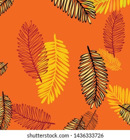 Tropical vector background for postcard, tree leaves, summer.