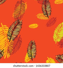 Tropical vector background for postcard, tree leaves, summer.