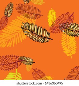 Tropical vector background for postcard, tree leaves, summer.