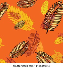 Tropical vector background for postcard, tree leaves, summer.