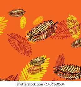 Tropical vector background for postcard, tree leaves, summer.