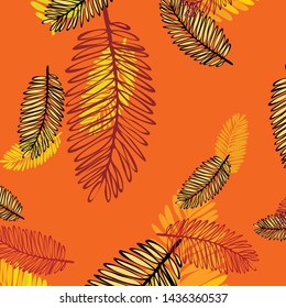Tropical vector background for postcard, tree leaves, summer.