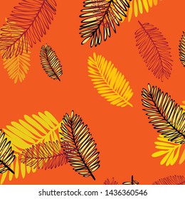 Tropical vector background for postcard, tree leaves, summer.