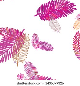 Tropical vector background for postcard, tree leaves, summer.