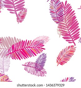 Tropical vector background for postcard, tree leaves, summer.
