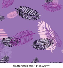 Tropical vector background for postcard, tree leaves, summer.