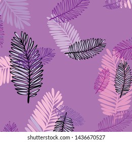 Tropical vector background for postcard, tree leaves, summer.