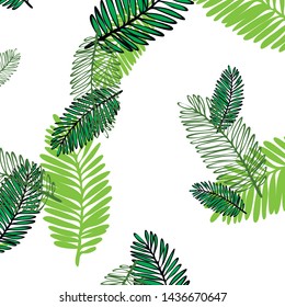 Tropical vector background for postcard, tree leaves, summer.
