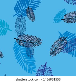 Tropical vector background for postcard, tree leaves, summer.