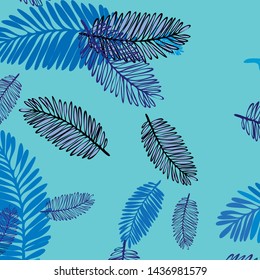 Tropical vector background for postcard, tree leaves, summer.