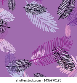 Tropical vector background for postcard, tree leaves, summer.