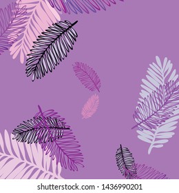 Tropical vector background for postcard, tree leaves, summer.