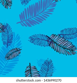 Tropical vector background for postcard, tree leaves, summer.