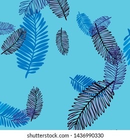 Tropical vector background for postcard, tree leaves, summer.