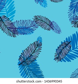 Tropical vector background for postcard, tree leaves, summer.