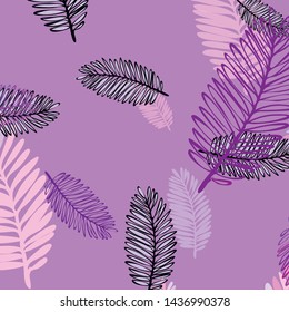Tropical vector background for postcard, tree leaves, summer.
