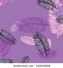 Tropical vector background for postcard, tree leaves, summer.