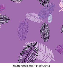 Tropical vector background for postcard, tree leaves, summer.