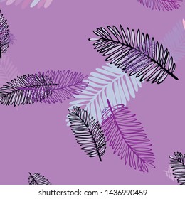 Tropical vector background for postcard, tree leaves, summer.
