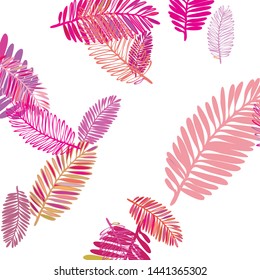 Tropical vector background for postcard, tree leaves, summer.