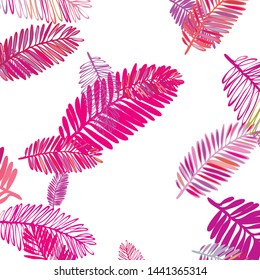 Tropical vector background for postcard, tree leaves, summer.