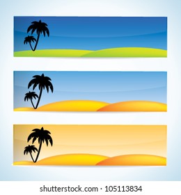 Tropical vector banner set
