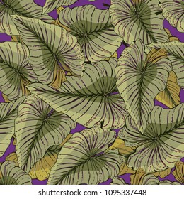 Tropical vector design with exotic palm leaves, hibiscus, orchids flowers. Vector logo, design, template, icon, card, poster etc
